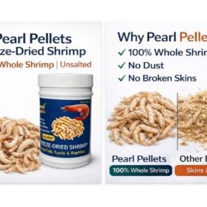 Pearl Pellets Freeze Dried Shrimp (Unsalted) 70 grams | High Protein Natural Fish Food | Suitable for All Aquarium Fish, Turtles & Reptiles
