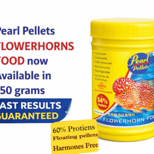 Pearl Pellets Flowerhorn Fish Food 150 grams  – 54% High Protein Formula for Fast Head Growth & Color Enhancement
