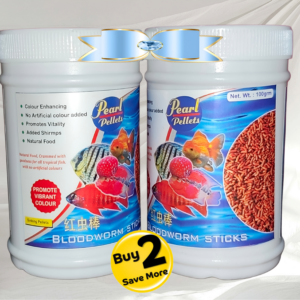 Pearl Pellets Bloodworm Sticks – Sinking Fish Food for Growth, Colour & Health (No Artificial Colour)