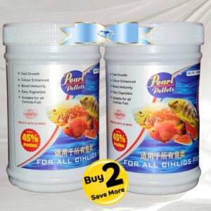 Pearl Pellets Cichlid Fish Food – 45% Protein Floating Pellets for Growth, Health & Colour