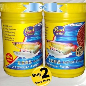 Pearl Pellets Arowana Fish Food Sticks | 40% High Protein | Growth & Color Enhancer | Clear Water Formula