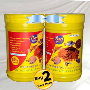 Pearl Pellets Bloodworms Flakes Fish Food | 54% High Protein | Baby Fish Food for Guppies, Mollies, Tetras & Neons | Color & Health Booster